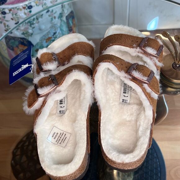 New Birkenstock Arizona Shearling-Lined Sandals - Picture 7 of 8